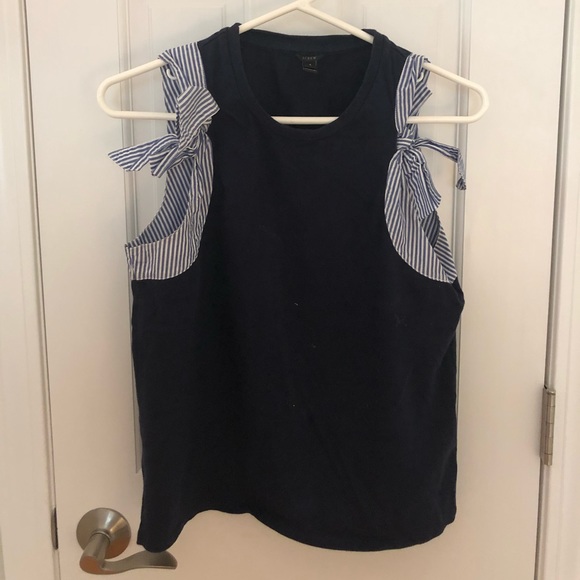 J. Crew Tops - Jcrew navy sleeveless cotton blouse